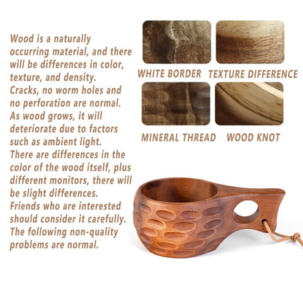 Walnut Wooden Coffee Cup Nordic Style Single Hole Solid Wood Anti-scalding Cup