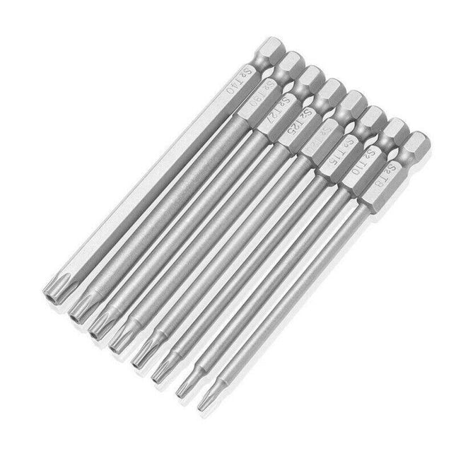 8X T8-T40 Torx Screwdriver Bit Set Hex Security Magnetic Head 100Mm Long New Au - Aimall