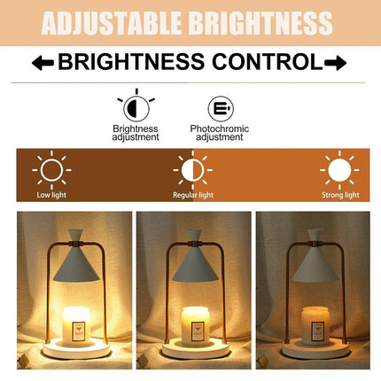 Retro Aromatherapy Table Lamp Dimmable Metal Scented Wax Lamp for Bedroom