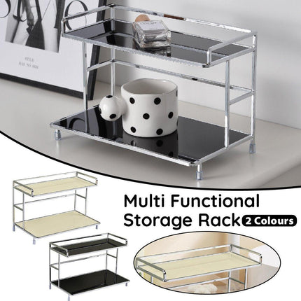 Kitchen Bathroom Desktop Storage Rack Water Cup Holder Cosmetic Iron Shelf
