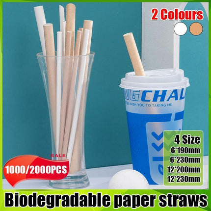 1000-2000pcs Colourful Paper Drinking Straws FOIL Metallic Party BULK SALES - Aimall