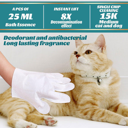 10XPet Cat Dog Dry Washing Gloves Bath Remove Odor Cleaning Decontamination Care - Aimall