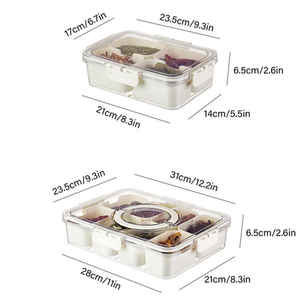 Food Grade Airtight Storage Box Portable Multi-compartment Seasoning Container
