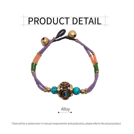 Ethnic Style Handmade Bracelet Color Stone Sky Bead Fashion Round Bead Bracelet