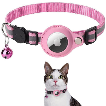 For Apple AirTag Cat Dog Collar Reflective Pet Collar Case Air Tag GPS Anti-lost - Aimall