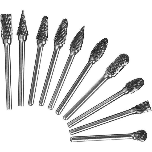 10x Tungsten Steel Solid Carbide Rotary Burrs Bit For Dremel Accessories Tool HG - Aimall