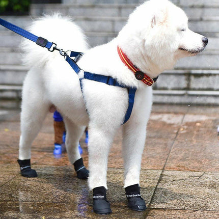 4pcs Cartoon Boots Pet Rain Shoes Waterproof Non-Slip Wear-Resistant Dog Shoes
