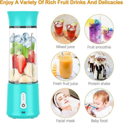 Portable Electric Fruit Juicer Smoothie Blender USB Rechargeable Travel Bottle - Aimall