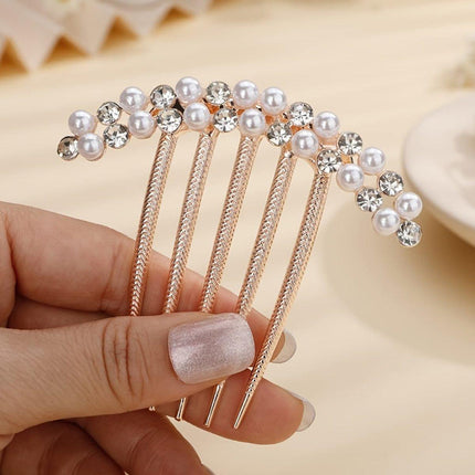 Elegant Rhinestone Hair Comb Girl Hair Accessories Disc Alloy Headwear