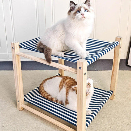 Wooden Pet Bed Breathable Bunk Bed for Cats Durable Cat Bed for Indoor Sleeping