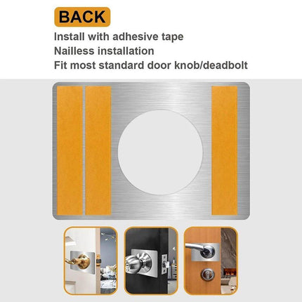 Spherical Lock Repair Plate Set Circular Door Lock Fixing Kit 2 Pieces Metal