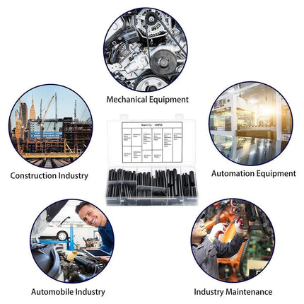 450PCS Roll Pin Assortment Kit Slotted Spring Tension Pins Fasteners Dowel