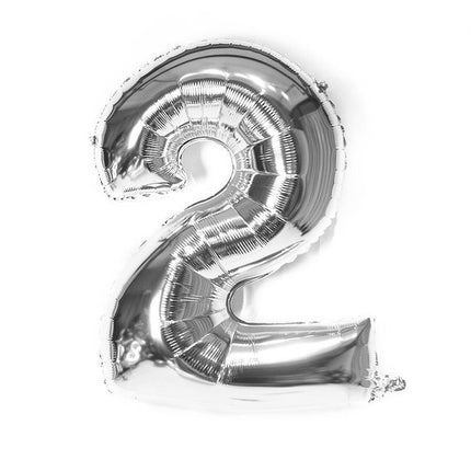 Silver 32" Foil Number Balloon 81cm Rose Gold Silver Rainbow Birthday Party Wedding - Aimall