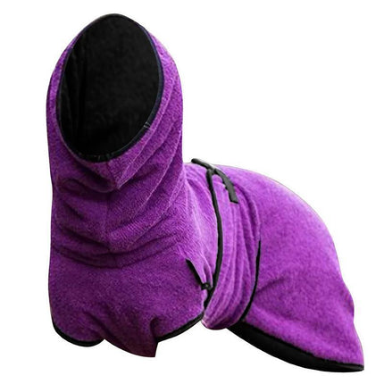 Pet Bathrobe Clothes Dog Towel Drying Robe Soft Warm Super Absorbent Purple - Aimall