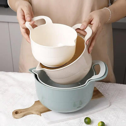 4pcs Salad Bowls with Handles Vegetable and Fruit Snack Serving Plates Durable