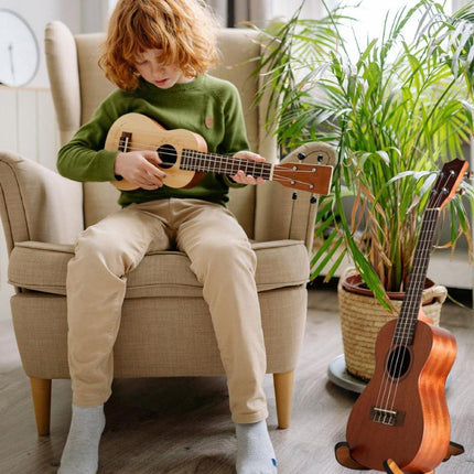 Wood Colour Folding Guitar Stand Floor Rack Portable