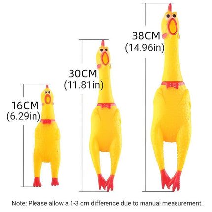 3PCS Squeaky Screaming Chicken Dog Toy Set Rubber Chew Toys for Pets in 3 Sizes