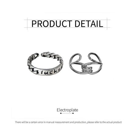 Geometric Cross Opening Ring Women Adjustable Retro Fashion Jewelry Gift