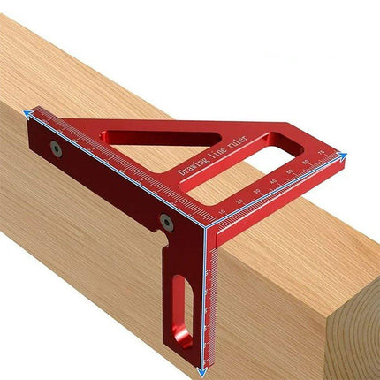 Aluminum Alloy Woodworking Metric Scribe Angle Triangle Ruler Line Gauge Tool