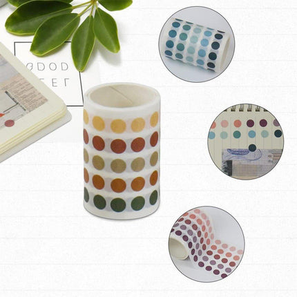 9pcs Dot Paper Tape Gradient Stickers for DIY Handbook Scrapbooking Supplies