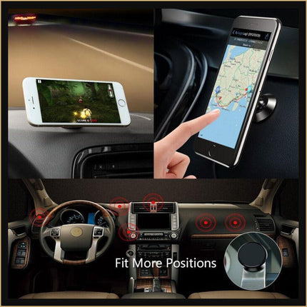 360 Degree Rotating Cell Phone Holder Car Magnetic Mount Air Vent Black Clip On - Aimall