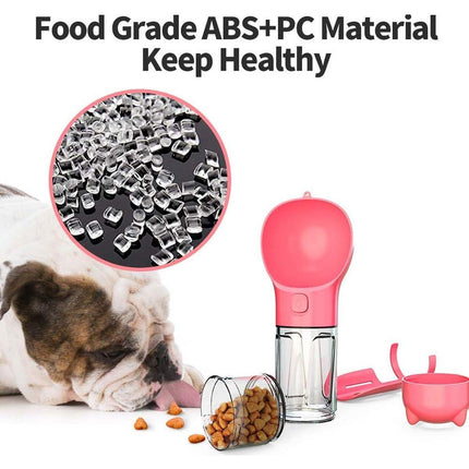 Portable Pet Water Drink Bottle Dog Travel Bowl Dispenser Rubbish Disposal Bags