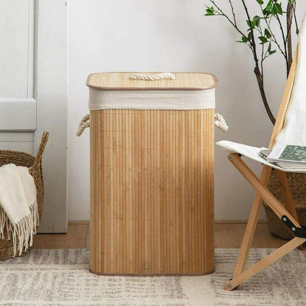 Dustproof Bamboo Laundry Basket Storage Basket for Dirty Clothes Organization