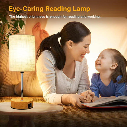 3-Speed Dimmable Bedside Table Lamp Touch Control Modern Nightstand Light