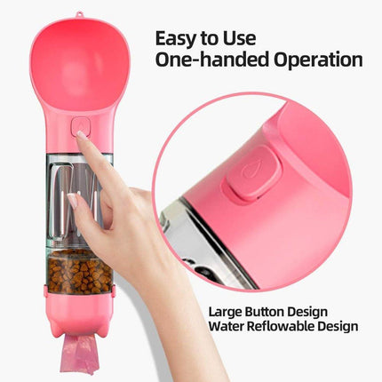 Portable Pet Water Drink Bottle Dog Travel Bowl Dispenser Rubbish Disposal Bags