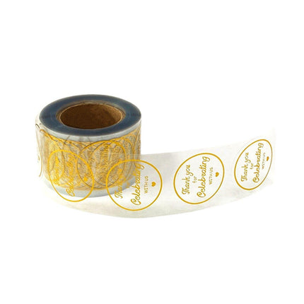 2pcs Round Thank You Stickers for Gifts and Packaging Gift Wrap Adhesive Labels