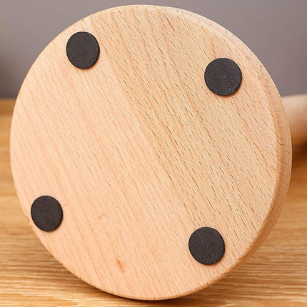 Beech Wood Vertical Paper Roll Holder Creative Kitchen Tissue Rack Storage Stand