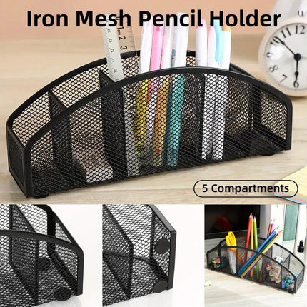 Multi Grid Metal Desktop Storage Box Pen Holder Cosmetic Organiser Tidy Box