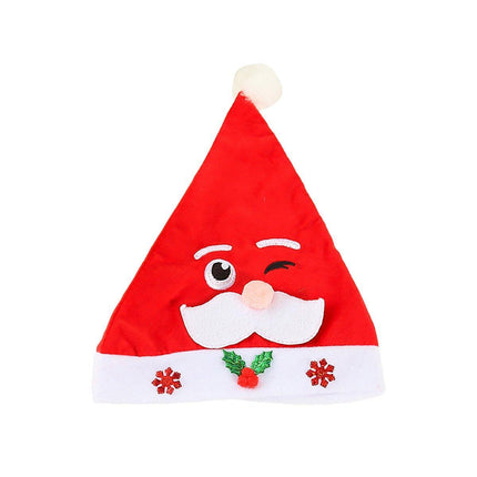 Christmas Holiday Santa Hat Red White Printed Festive Xmas Party Wear Gift