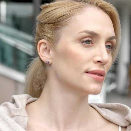 Fashion Earring Buckle Zirconia Stud Earrings Women Elegant Jewelry Accessories