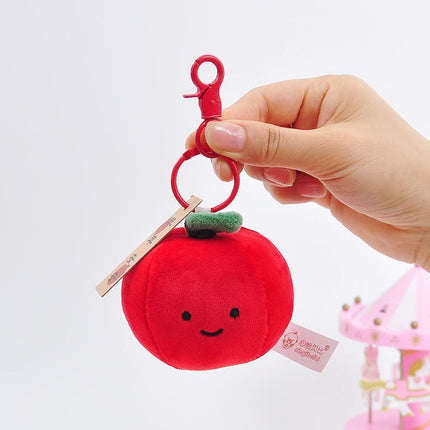 Smile Fruit Vegetable Plush Toys Doll Pendant Keychain Key Ring Bag Decor Kids - Aimall