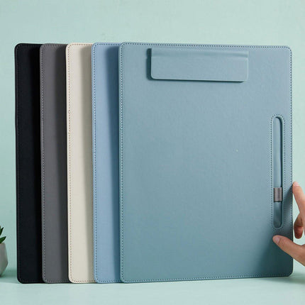 2pcs Leather Clipboard Conference File Holder Hotel Menu Pad Durable Board Clip