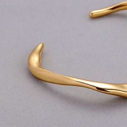 Minimalist Plain Solid Ring Bracelet Women Fashion Simple Open Cuff Bangle