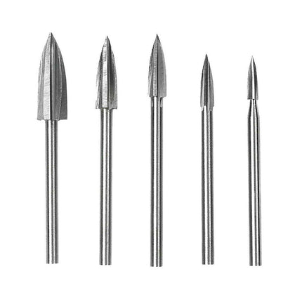 5Pcs Wood Carving Engraving Drill Bits Set Milling Cutter For Dremel Rotary Tool - Aimall