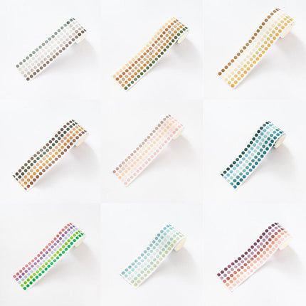 9pcs Dot Paper Tape Gradient Stickers for DIY Handbook Scrapbooking Supplies