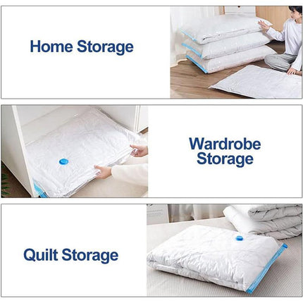 Vacuum Compression Storage Bag with Pump Clothes Organizer Space Saving Bags