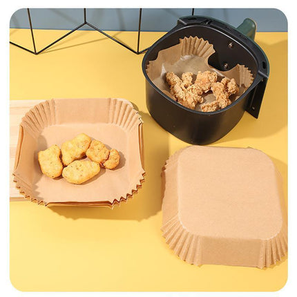 50-200PCS Disposable Square Air Fryer Paper Liner Non-Stick Baking Paper White - Aimall