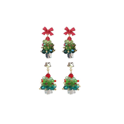 Cute Christmas Tree Stud Earrings for Girls Holiday Jewelry Festive Fashion Gift