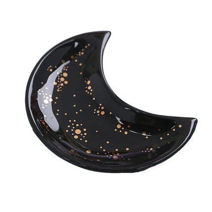 Moon Shaped Decorative Plate Fruit Tray Jewelry Storage Rack Dip Saucer for Home