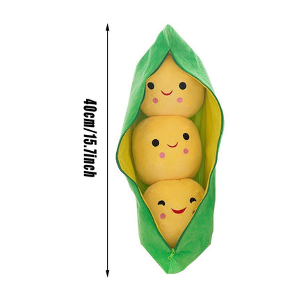 Cute Pea Pod Plush Toy Couple Bean Pillow Valentines Day Gift Soft Doll 40cm