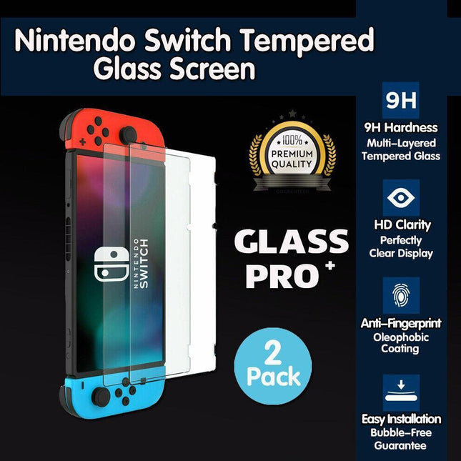 2X For Nintendo Switch Screen Protector 9H Full Cover Tempered Glass Au Stock - Aimall