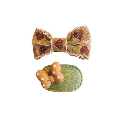 Mini Oval Hair Clips with Bows and Flowers Decorative Hair Accessories