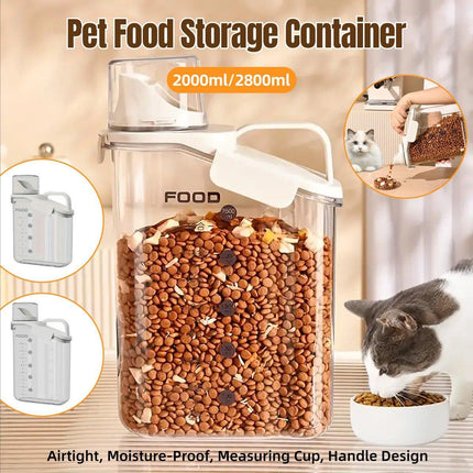 2Sizes Portable Transparent Grain Storage Jar Cat Food Rice Snack Tea Container