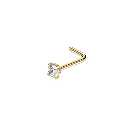 Stainless Steel Nosepiece with Gold Nose Stud Stylish Piercing Jewellery Women