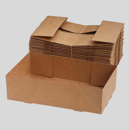 50PCS Disposable Kraft Paper Takeout Lunch Box Picnic Dessert Food Packing