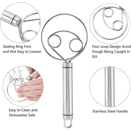 Stainless Steel Double Eye Coil Flour Mixer Household Baking Tool Egg Beate